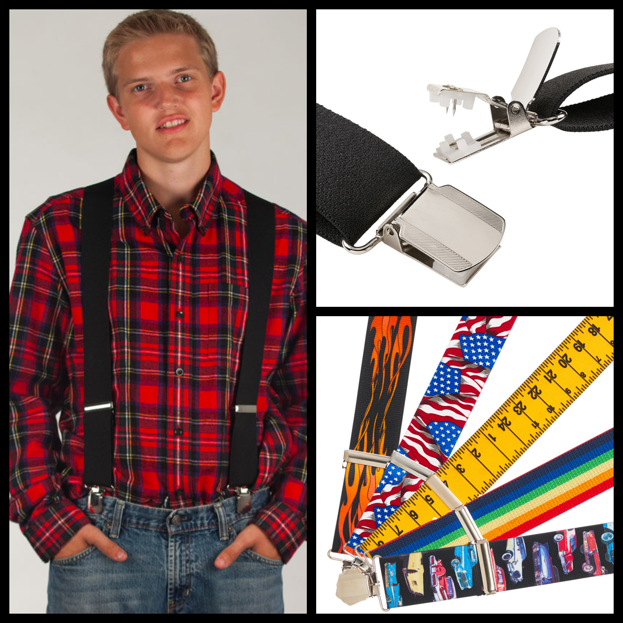 Pin Clip Suspenders AntiSlip Suspenders SuspenderStore